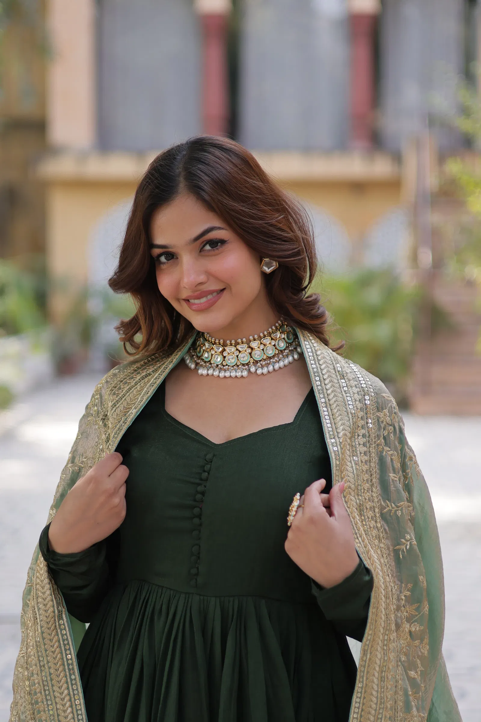 KA 1140 Shimmer Embroidery Designer Gown With Dupatta Exporters In India