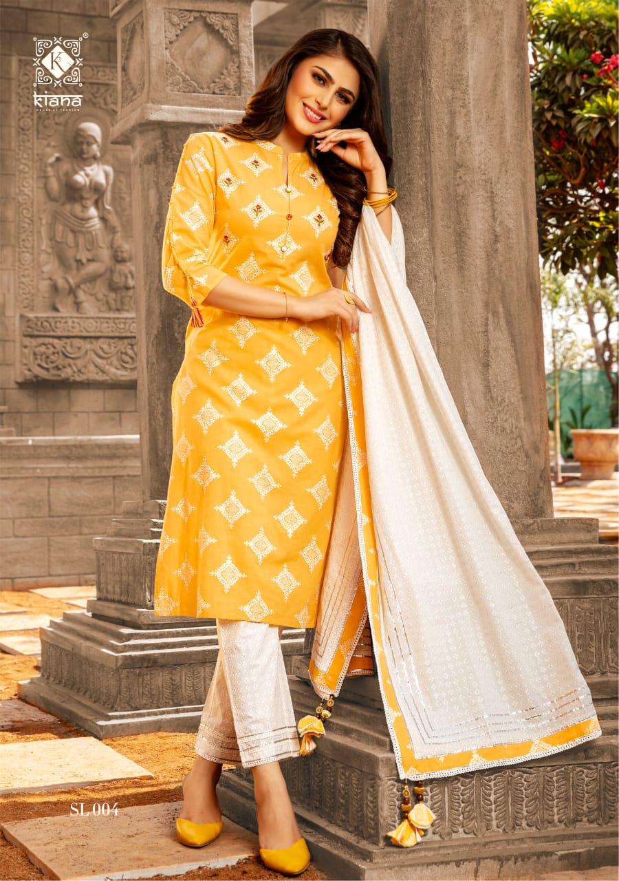 Kiana Summer Love Latest Festive Wear Pure Cotton Printed Ready Made Collection
