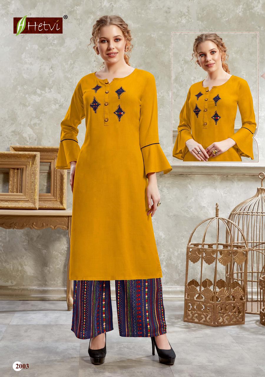 Hetvi Nidhi Ethnic Wear Rayon Designer Printed Kurtis With Bottom Collection