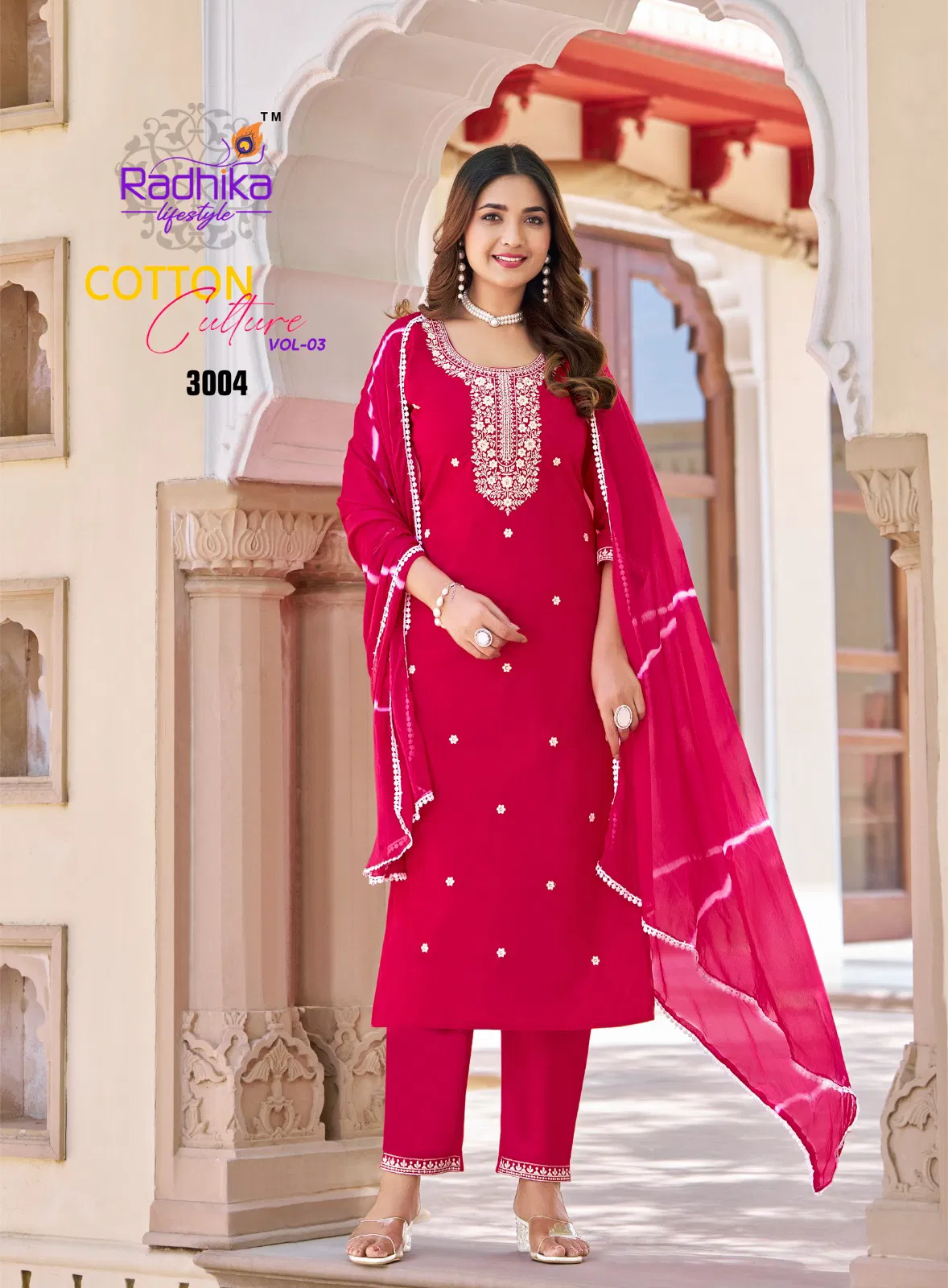 Cotton Culture Vol 3 By Radhika Cotton Embroidery Kurti With Bottom Dupatta 