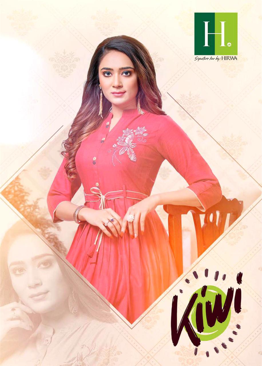 Hirwa Kiwi Latest Designer Ethnic Wear Fancy Rayon Anarkali Kurtis Collection
