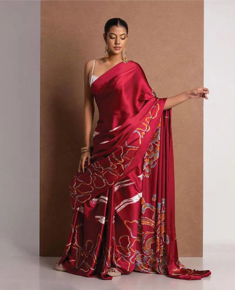 Sf Sizzler 5 Digital Printed Japan Satin Fancy Saree Wholesale Suppliers In Mumbai