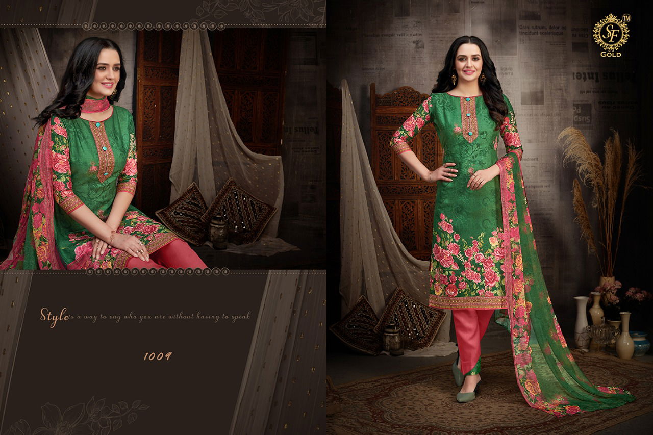 Sf Gold Delhi 6 Latest Printed Regular Wear Premium Cotton Dress Materials Collection
