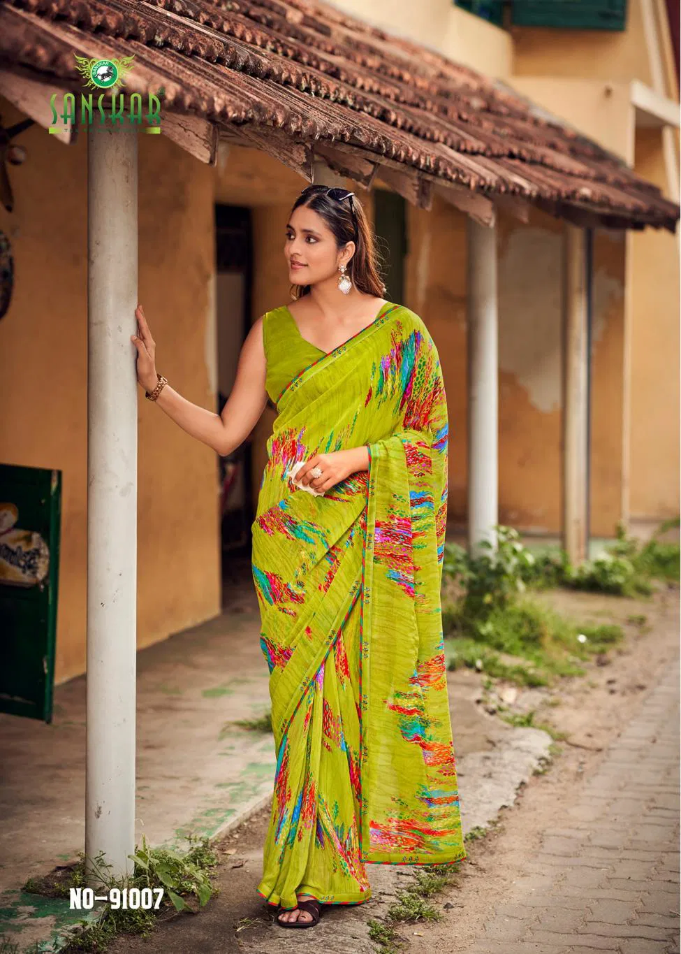 Yashoda By Sanskar Georgette Printed Sarees Wholesale In India
