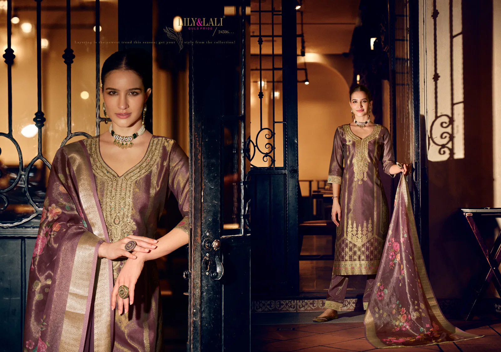 Faridan Vol 2 By Lily And Lali Kurti With Bottom Dupatta Suppliers In India