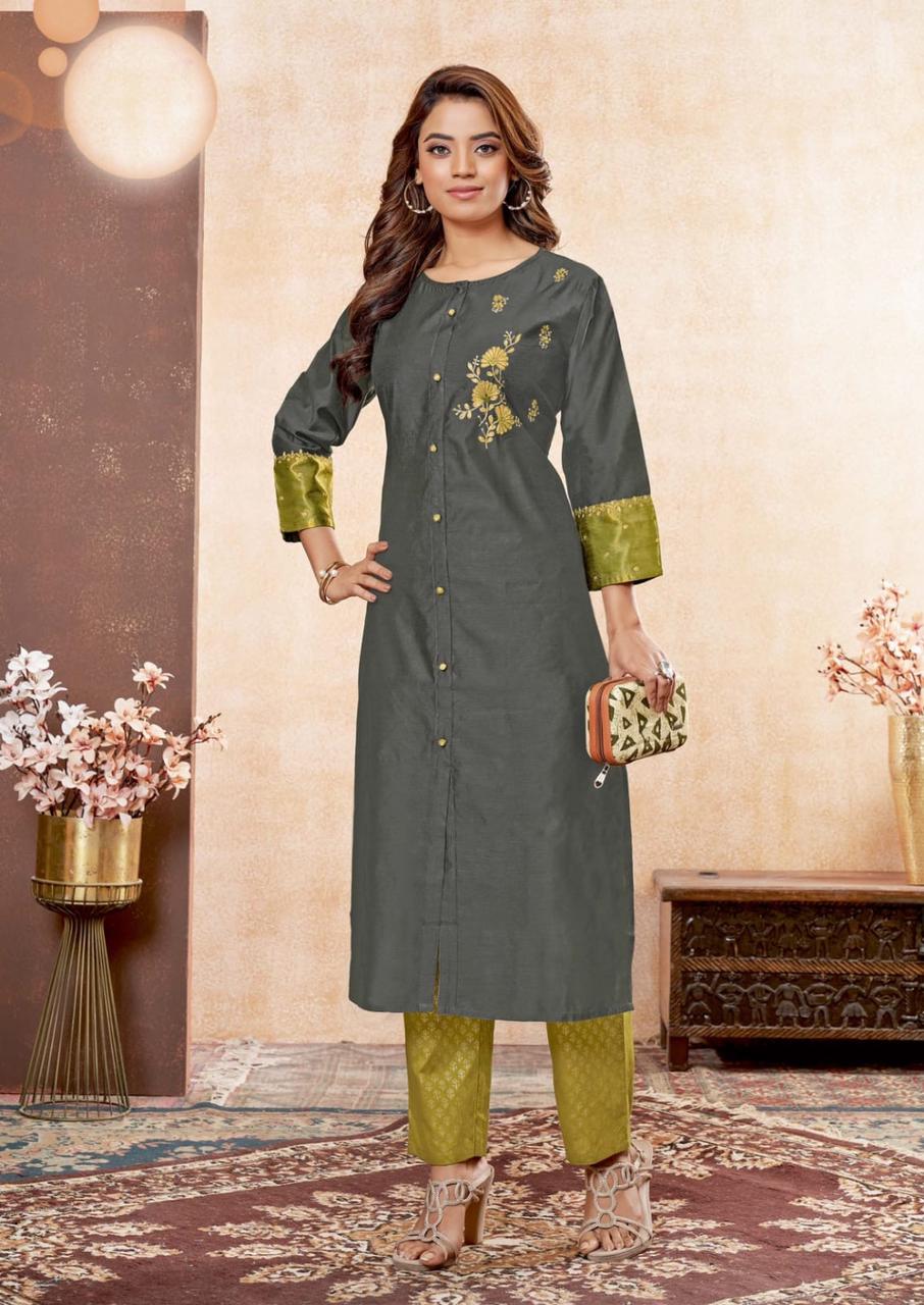 Namya 1001 Ethnic Wear SIlk Designer Kurti With Bottom Collection
