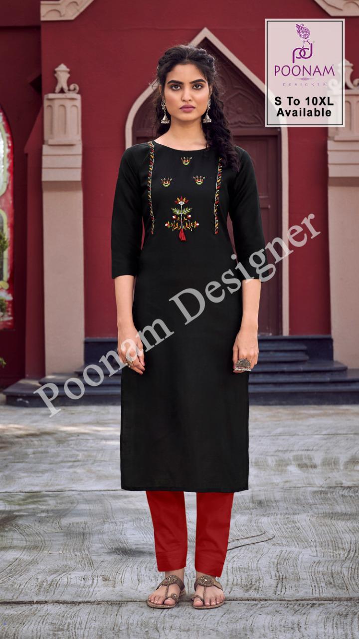 POONAM DIVA VOL-10 Latesy fancy Festive Wear Heavy Cotton Slub Kurtis With Bottom Collection (? 325/- ( 6xl to 10xl) 