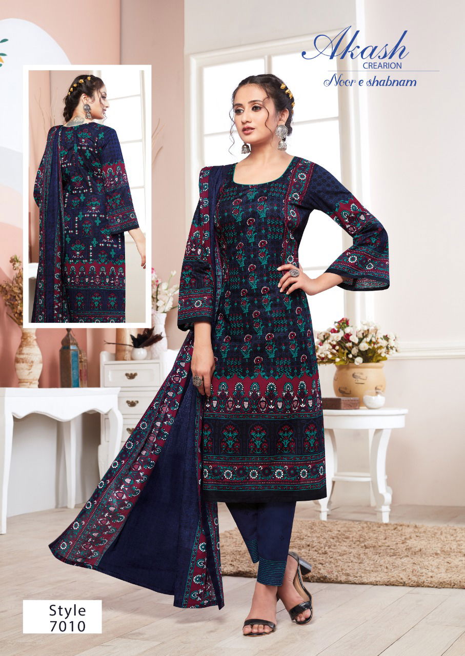 Akash Noor E Shabhnam 7 Cotton Printed Regular Wear Dress Material Collection
