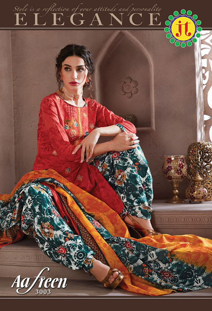 Jt Afreen 3 Latest Fancy Designer Regular Casual Wear Printed Cotton Dress Material Collection
