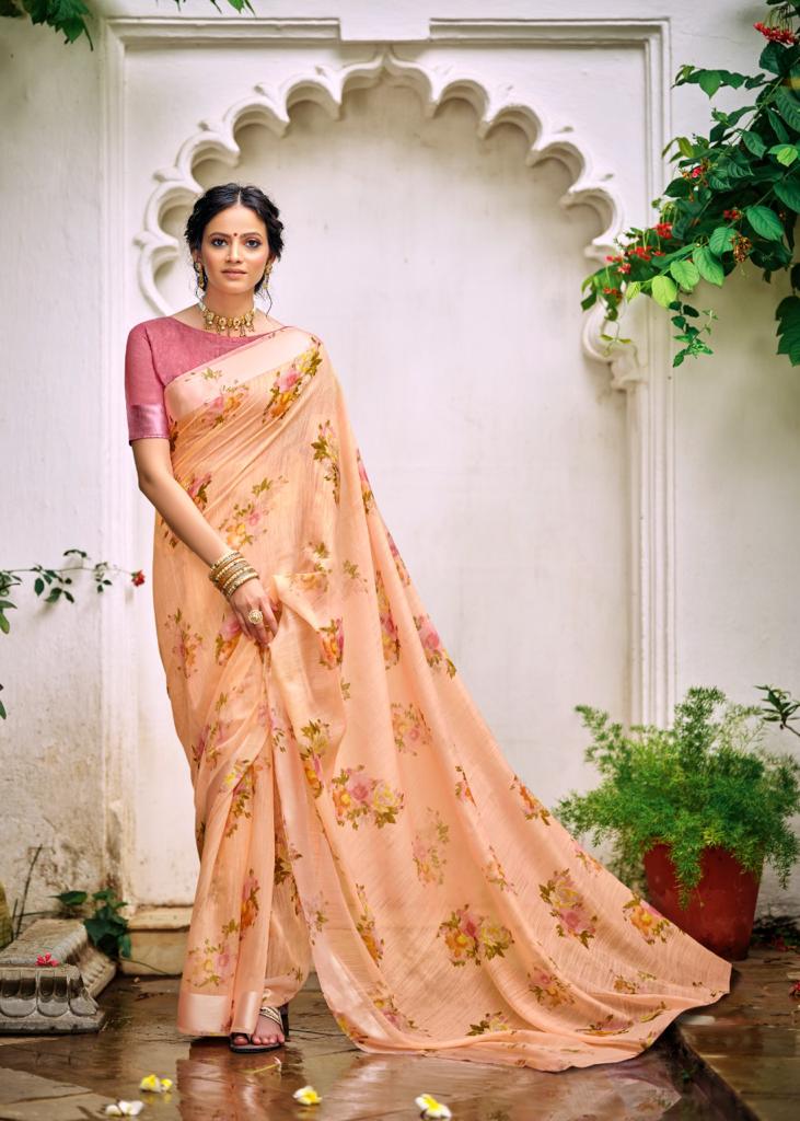 Kashvi Flora Sonakshi Satin Patta Fancy Ethnic Wear Chiffon Printed Saree Collection
