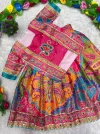 St D No 153 Chinon Silk Digital Printed Kids Lehenga Choli With Koti