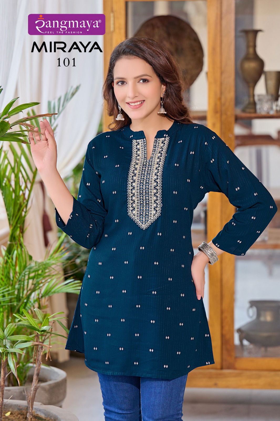 Miraya By Rangmaya Rayon Tunic Ladies Top Wholesale Market In Surat