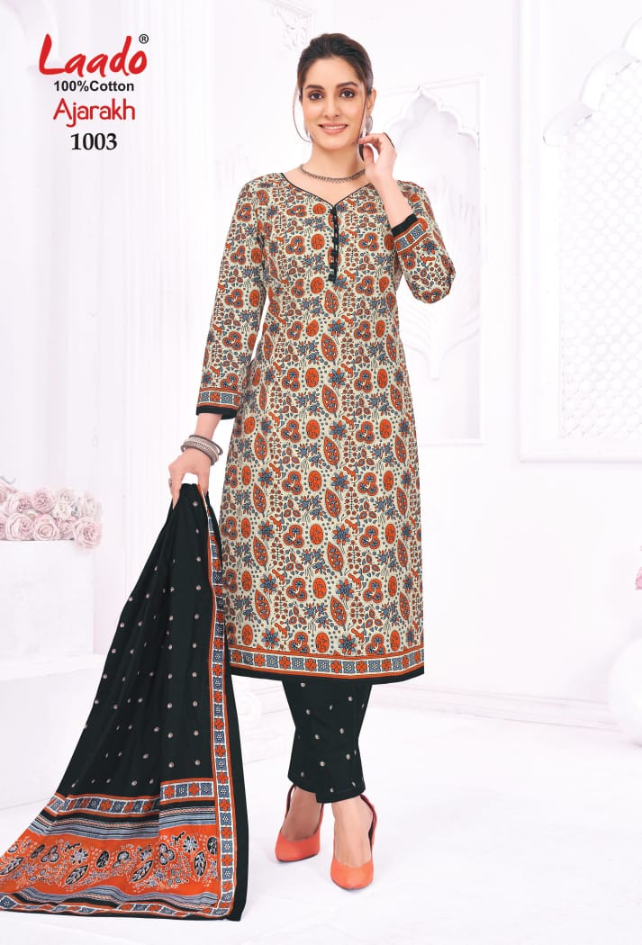 Ajarakh Vol 1 By Laado Cotton Printed Dress Material Wholesale Suppliers In Mumbai