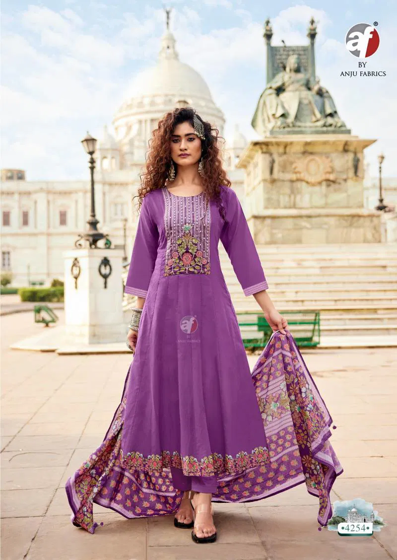 Af Cotton Kali Fancy Kurti Bottom With Dupatta Wholesale Suppliers In Mumbai