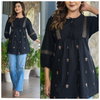 Naisha K 239 A Line Embroidery Printed Top Suppliers In India
