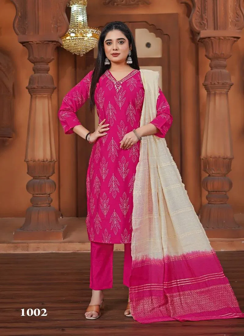 Pallavi Vol 1 Vertical Printed Kurti Pant With Dupatta Wholesale Suppliers In Mumbai