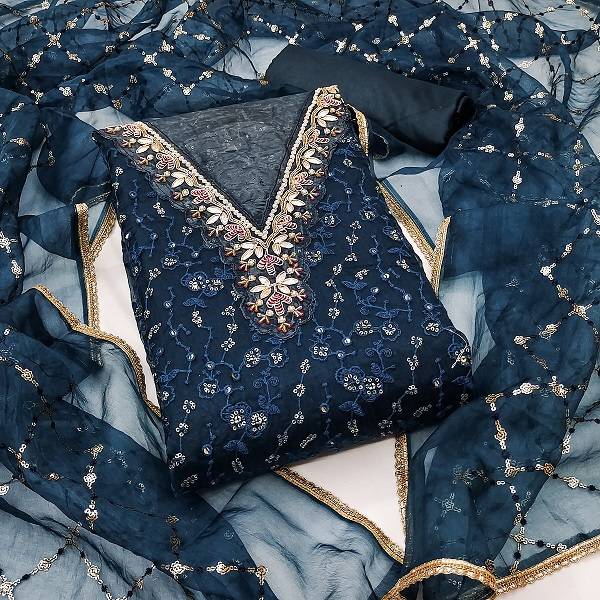 Kriti 11476 Beautiful Organza Printed Dress Material Online Wholesale