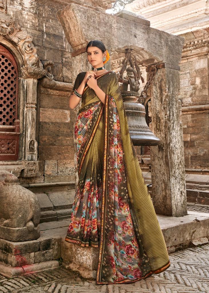Kashvi Lavanya Silk Weightless Georgette Printed Casual Wear Sarees Collection
