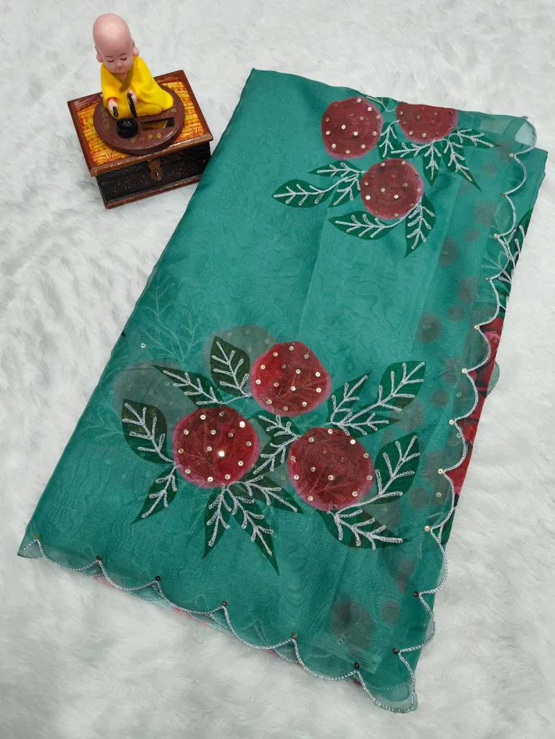 Vt 718 T Soft Tabby Organza With Digital Printed Saree Wholesale In India