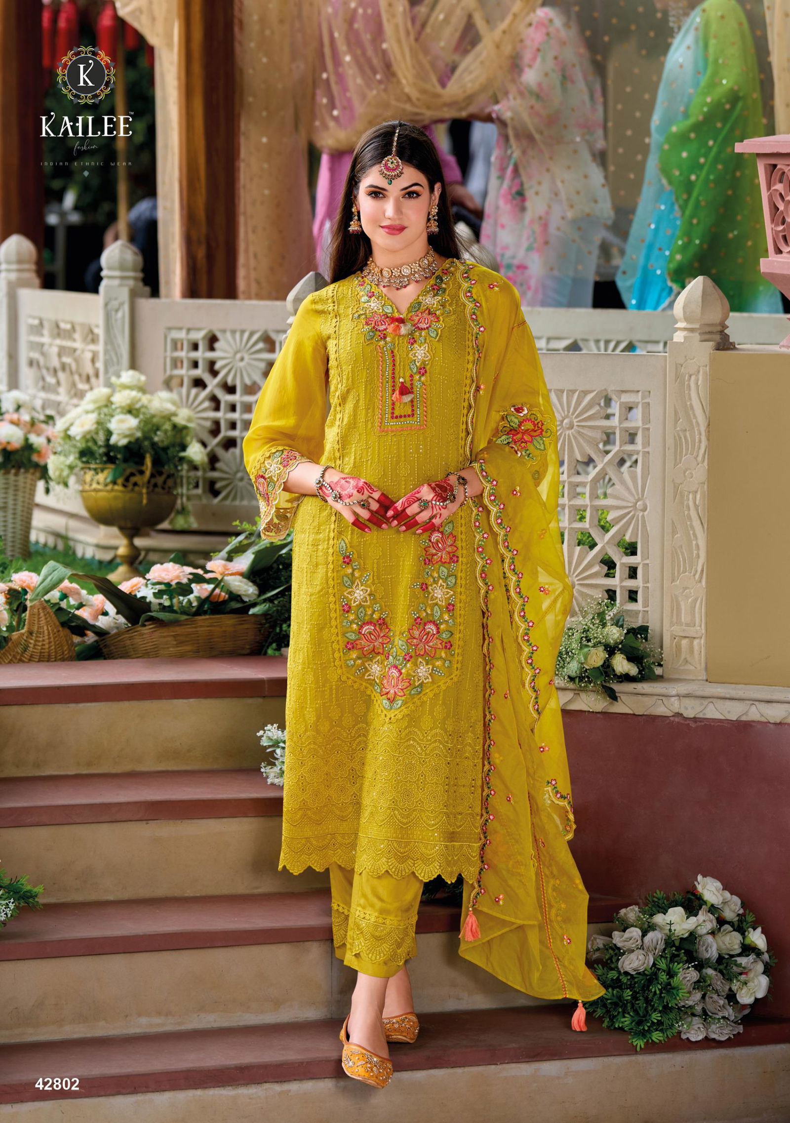 Alfaz By Kailee Viscose Organza Kurti With Bottom Dupatta Exporters In India