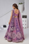 Purple Colour Georgette Tissue Zari Work Lehenga With Blouse And Dupatta Exporters In India Kf 2170