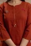 Naisha K 66 Cotton Slub Embroidery Kurti With Bottom Dupatta Wholesalers In Surat