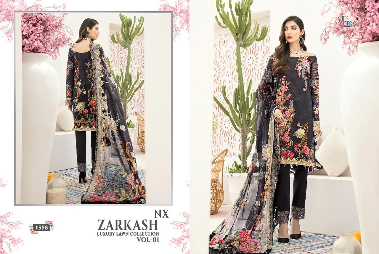 Shree Zarkash Luxury Lawn Collection 1 nx Latest Fancy Designer Casual Wear Pure Cotton Printed Pakistani Salwar Suits Collection
