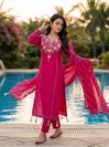 KF 4108 Kalaai Roman Silk Embroidery Kurti With Bottom Dupatta
