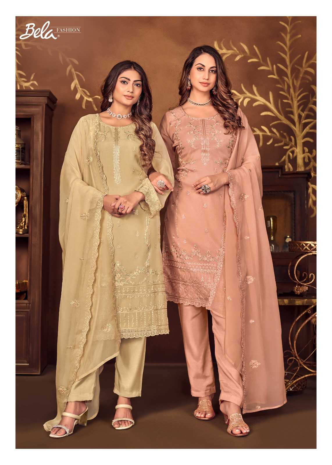 Jaan E Jahan By Bela Fancy Organza Dress Material Wholesale In India