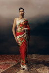 Sf Flora J Japan Satin With Floral Printed Party Wear Saree Exporters In India