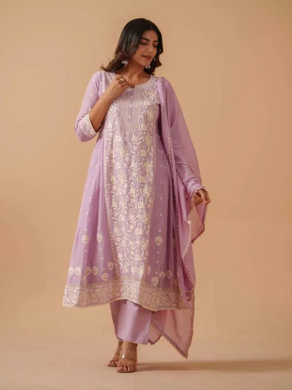 Chikankari By Psyna Cotton Anarkali Readymade  Suits Wholesale In India