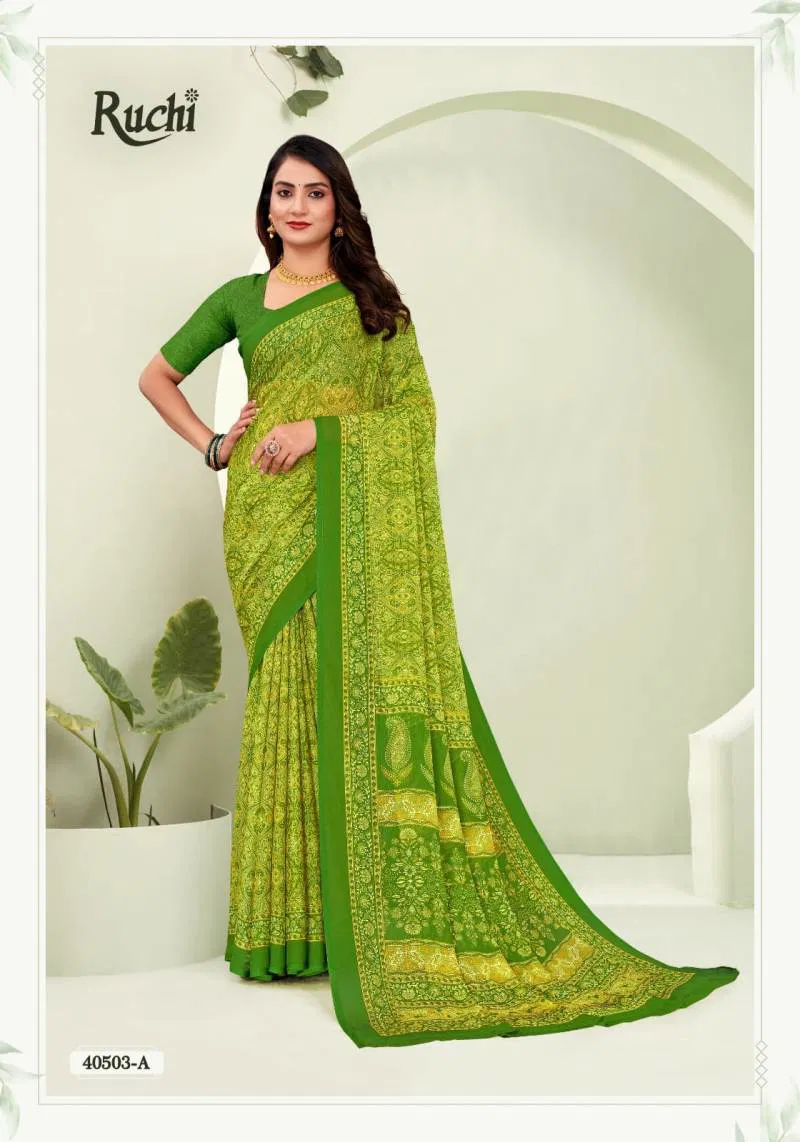 Star Chiffon 188 By Ruchi Printed Chiffon Saree Wholesale Market