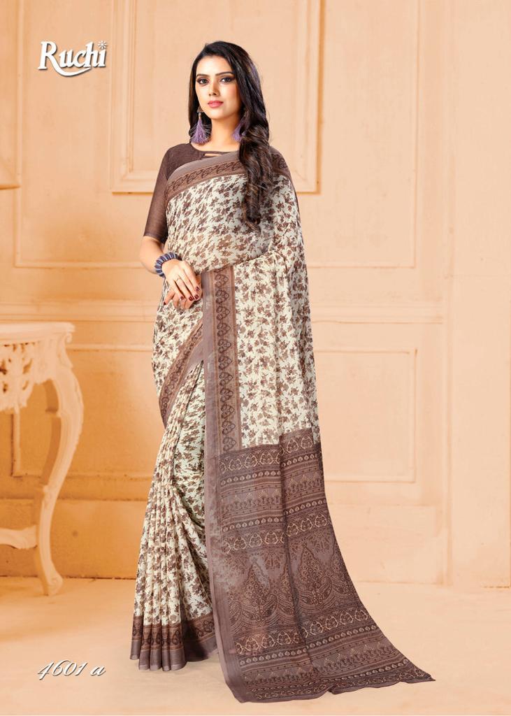 RUCHI SUPER KESAR CHIFFON 46TH EDITION Latest Regular Wear Printed Saree Collection
