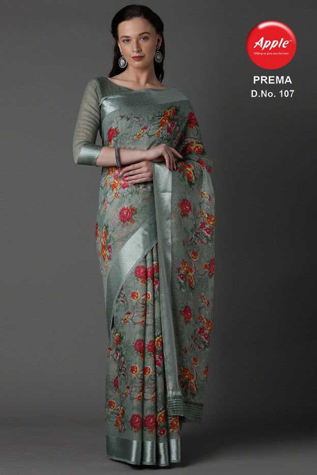 Apple Prema Exclusive Party wear Designer Cotton Blend Saree Collection 