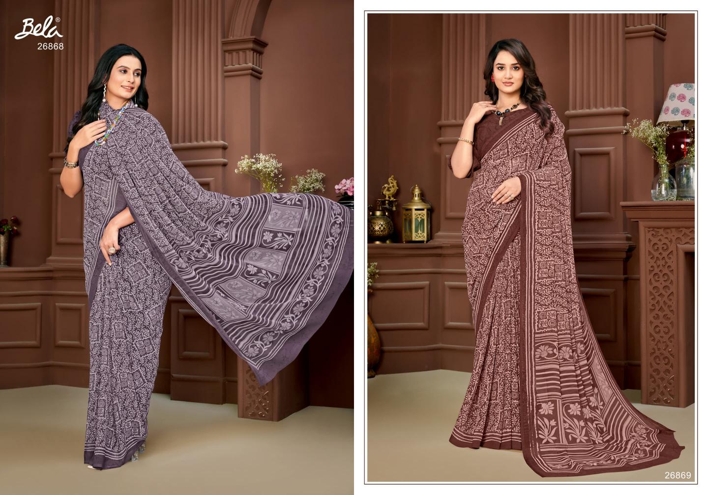 Stella Vol 18 By Bela Georgette Mill Print Saree Wholesalers In Delhi