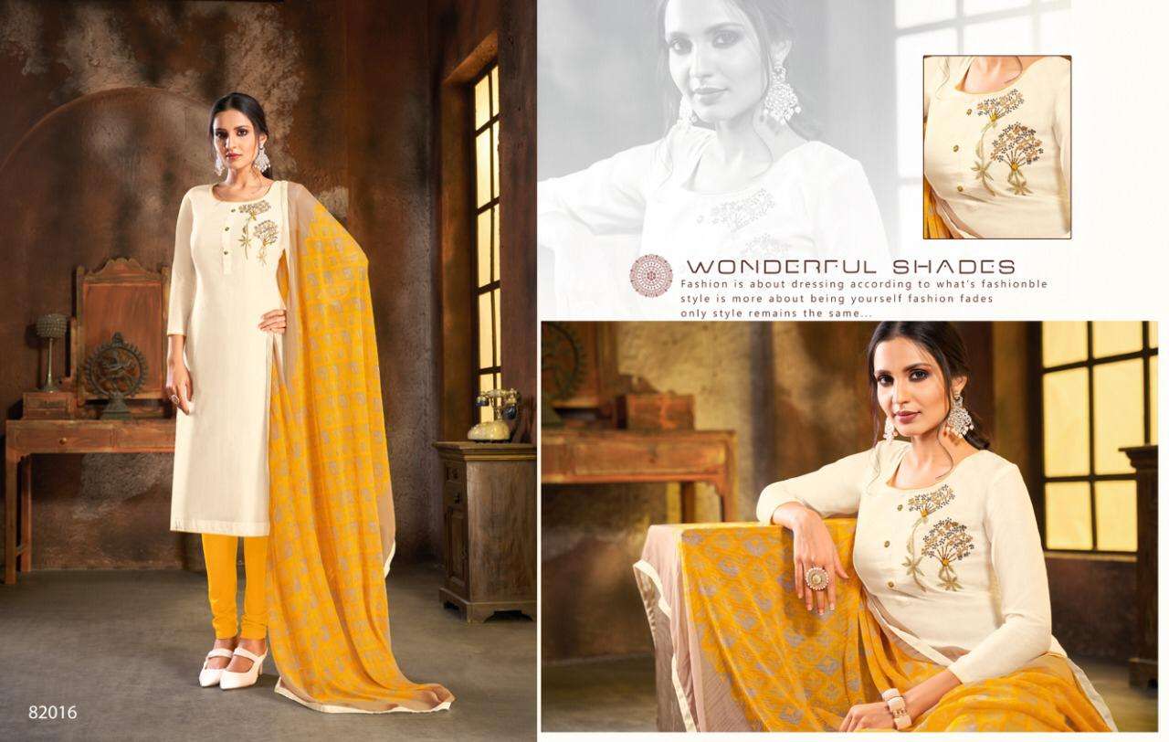Kapil Spring Vol 5 Latest Designer Heavy Modal Cotton Hand Work Dress Material Collection With Chiffon Four Sided Lace Dupatta 
