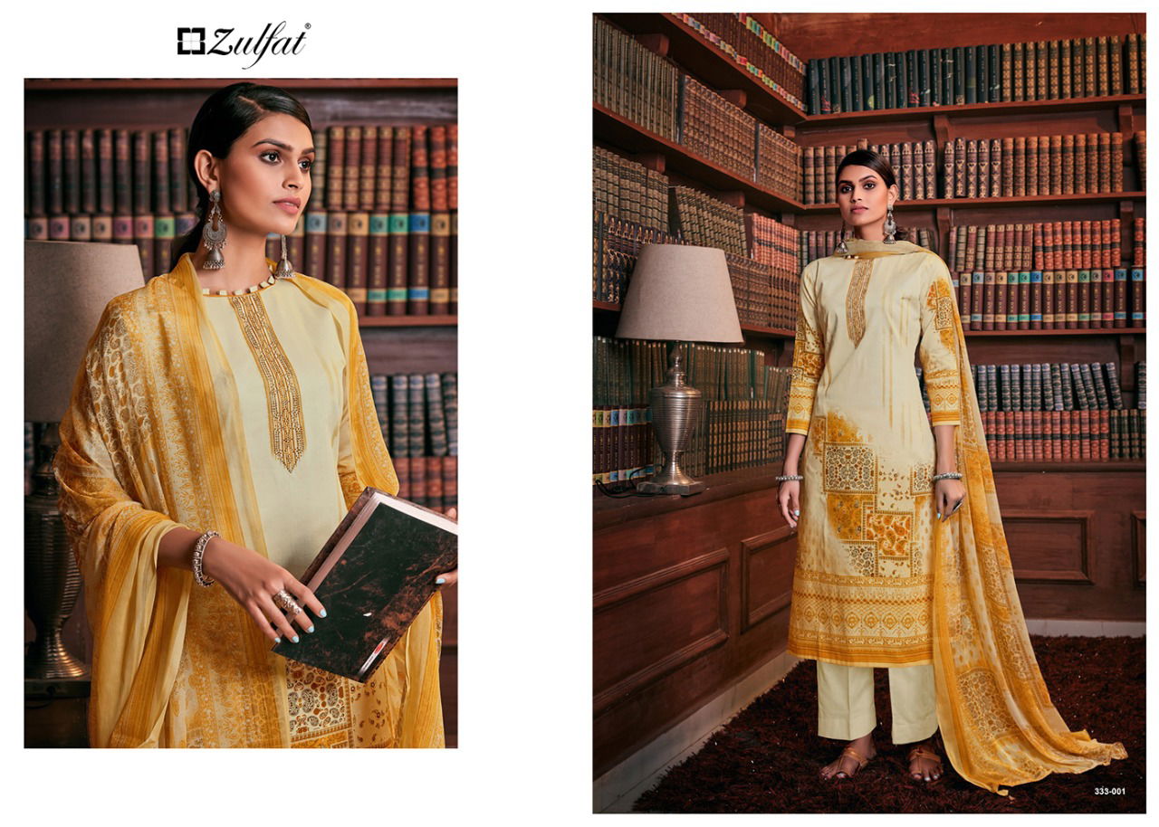 Zulfat Iris Latest fancy Designer Regular Casual Wear Pure Jam Digital Print With Swarovski Diamond Cotton Designer Dress Material Collection
