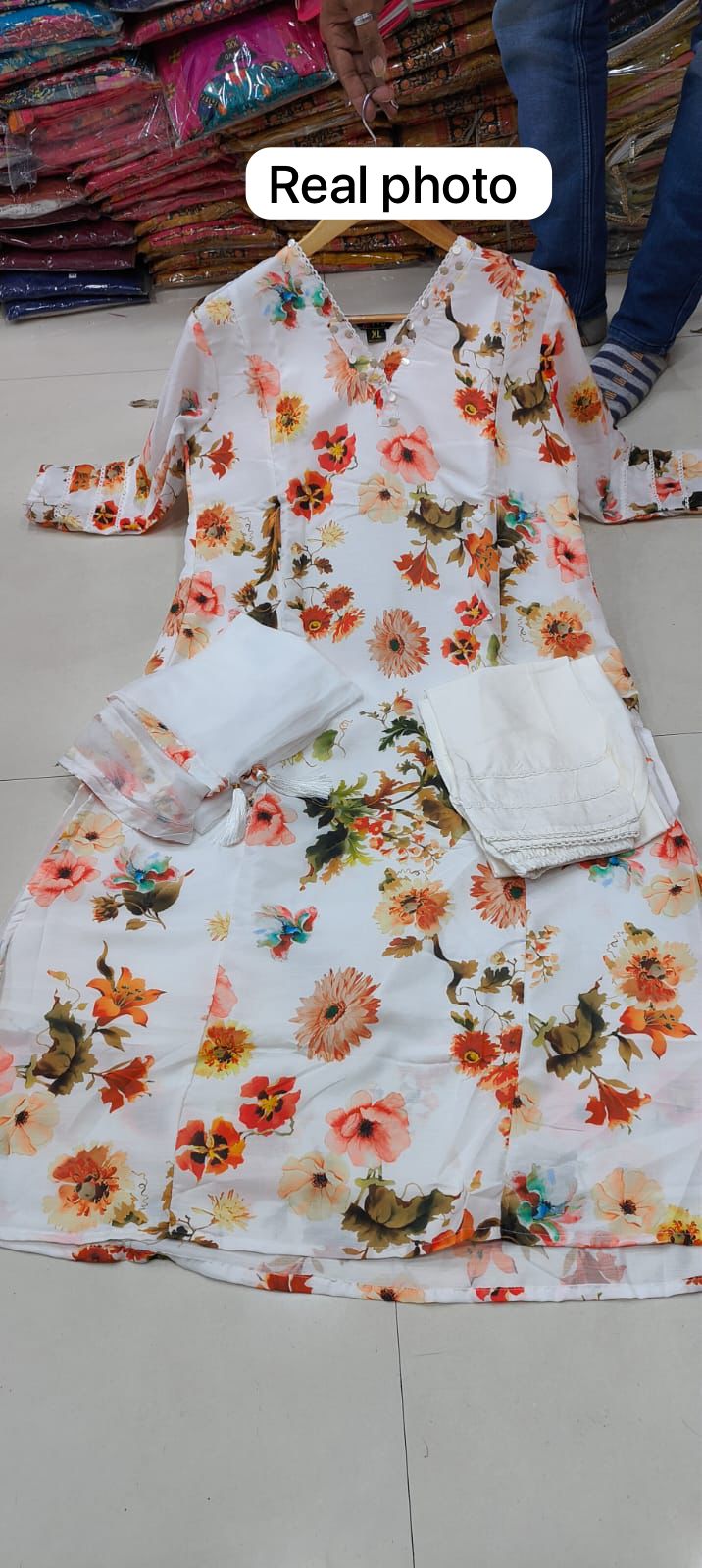 White Sitara By Fvd Muslin Designer Kurti With Bottom Dupatta Order In India