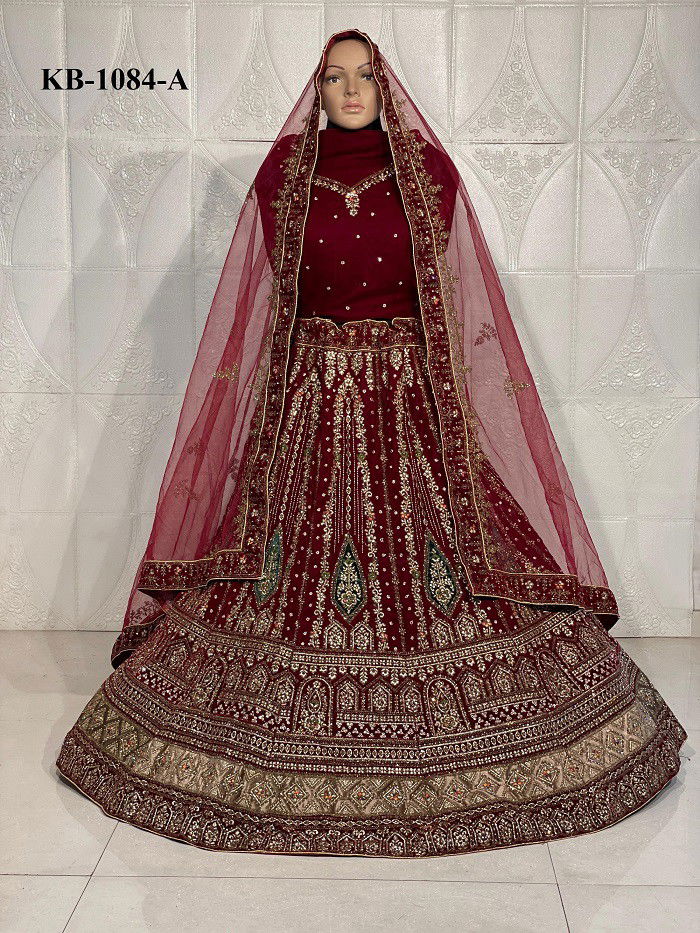 Kb 1084 A And B Designer Embroidered Lehenga Choli Online Wholesale