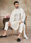 White Color Outluk Wedding Vol 46 Silk Embroidered Pintex Work Kurta With Pajama Manufacturers 4602