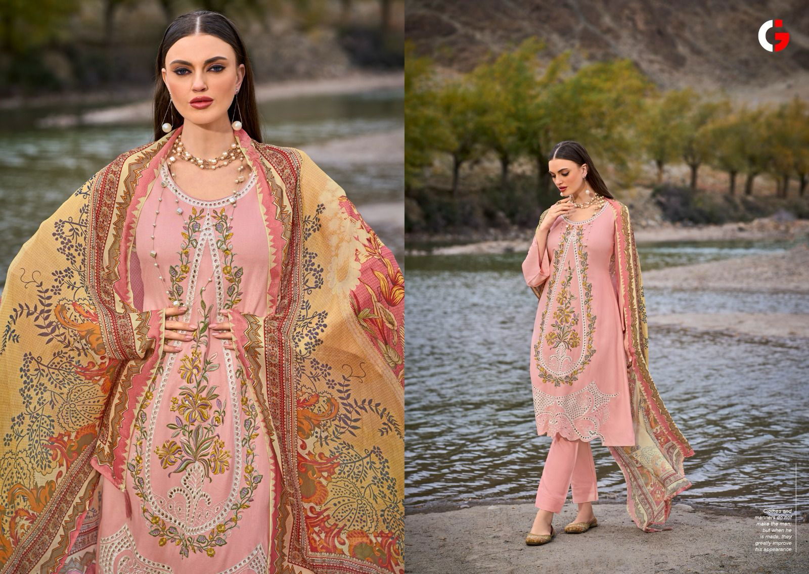 Mehtaab By Gull Jee Viscose Pashmina Kurti Bottom With Dupatta Dress Material Catalog