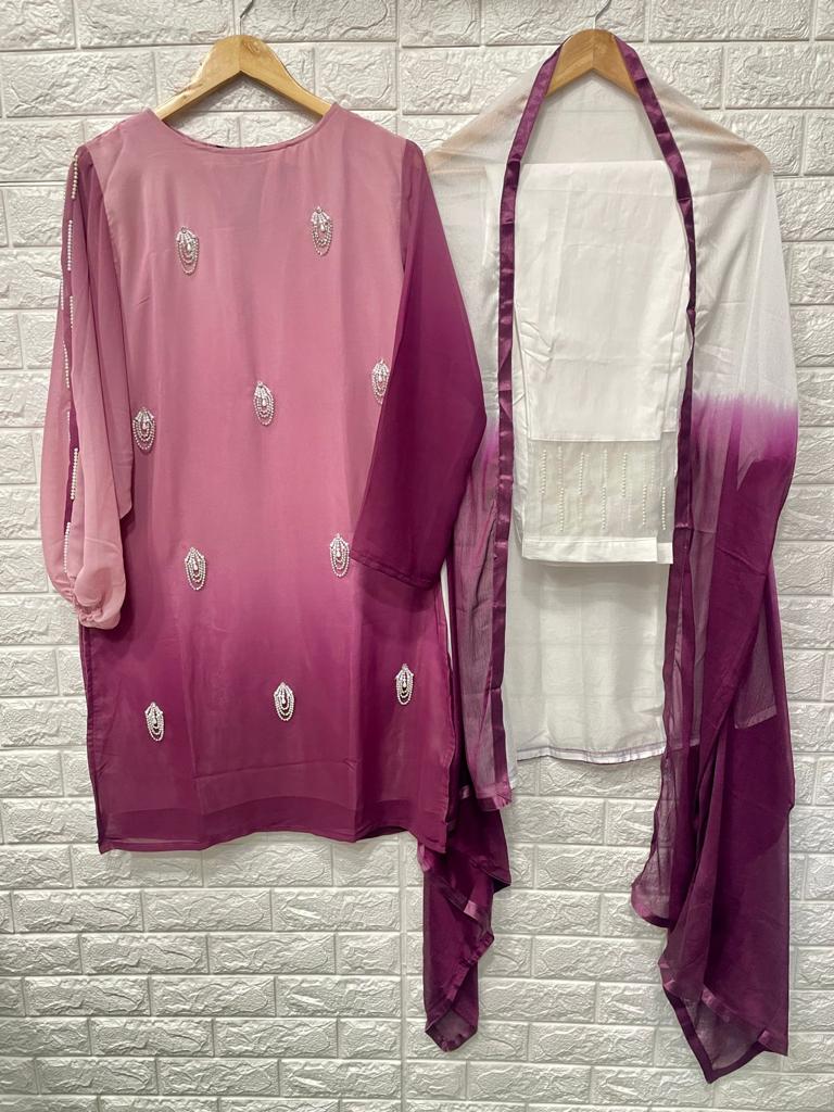 Naimat Fashion Studio 1027 Fancy Party Wear Georgette Top With Bottom And Dupatta Ready Made Collection
