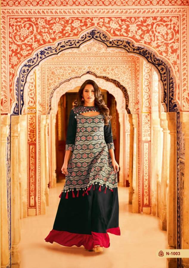 Kiana Nazrana Special Designer Festive Wear Long Cotton Kurtis Collection
