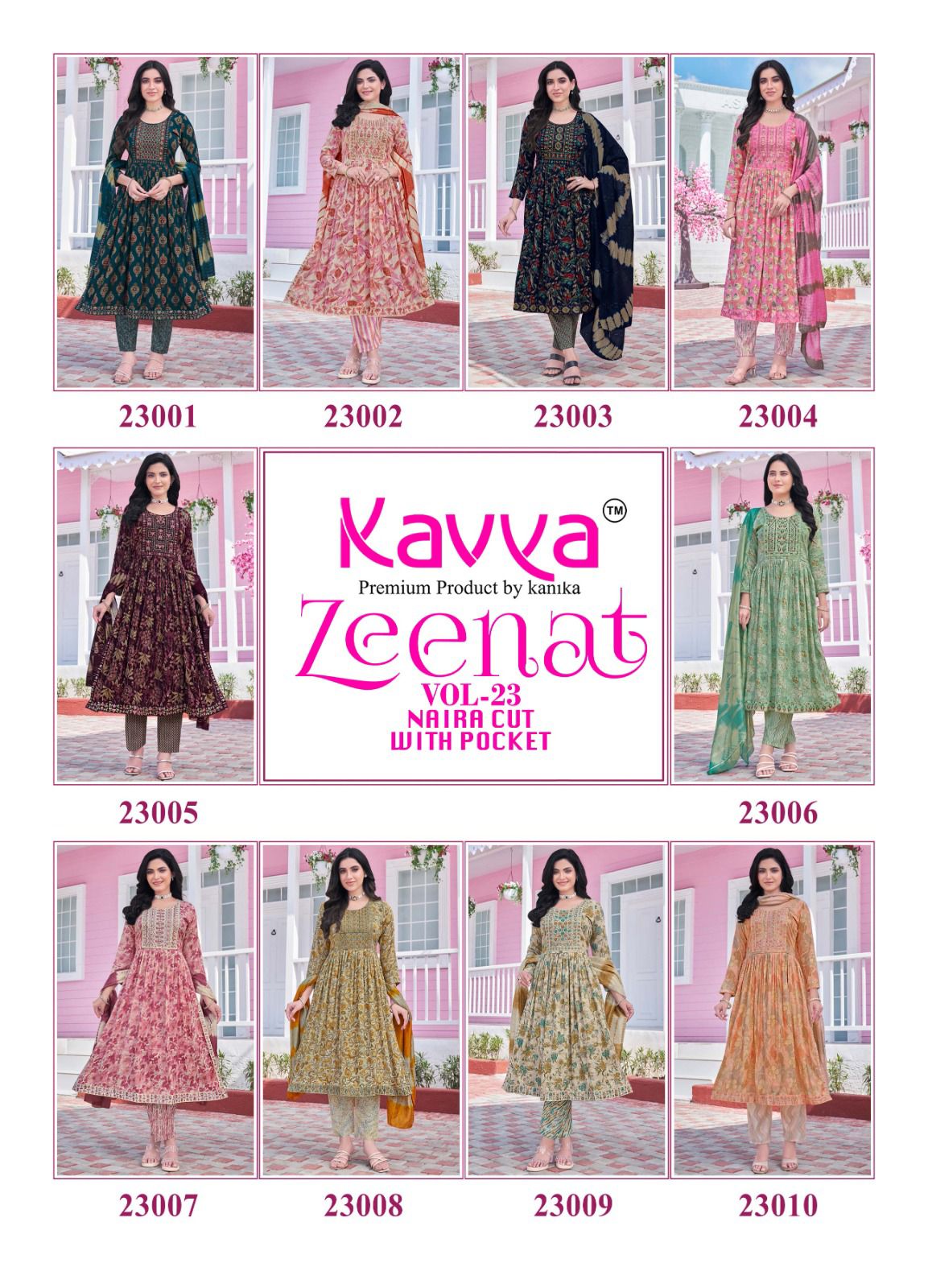 Zeenat Vol 23 By Kavya Printed Kurti Bottom With Dupatta Wholesale Manufacturer