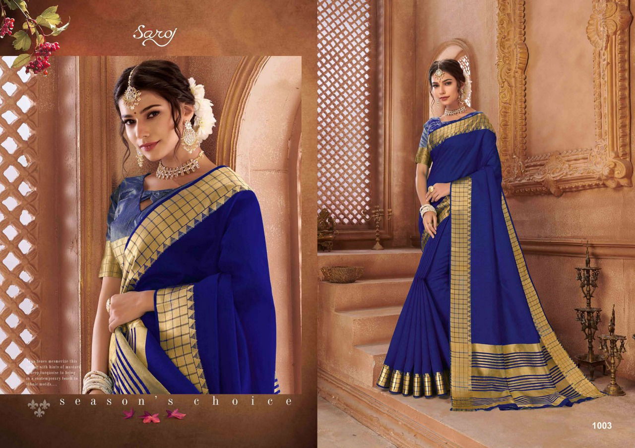 Saroj Madhuvan Wedding Wear Designer Cotton Party Wear Saree Collections