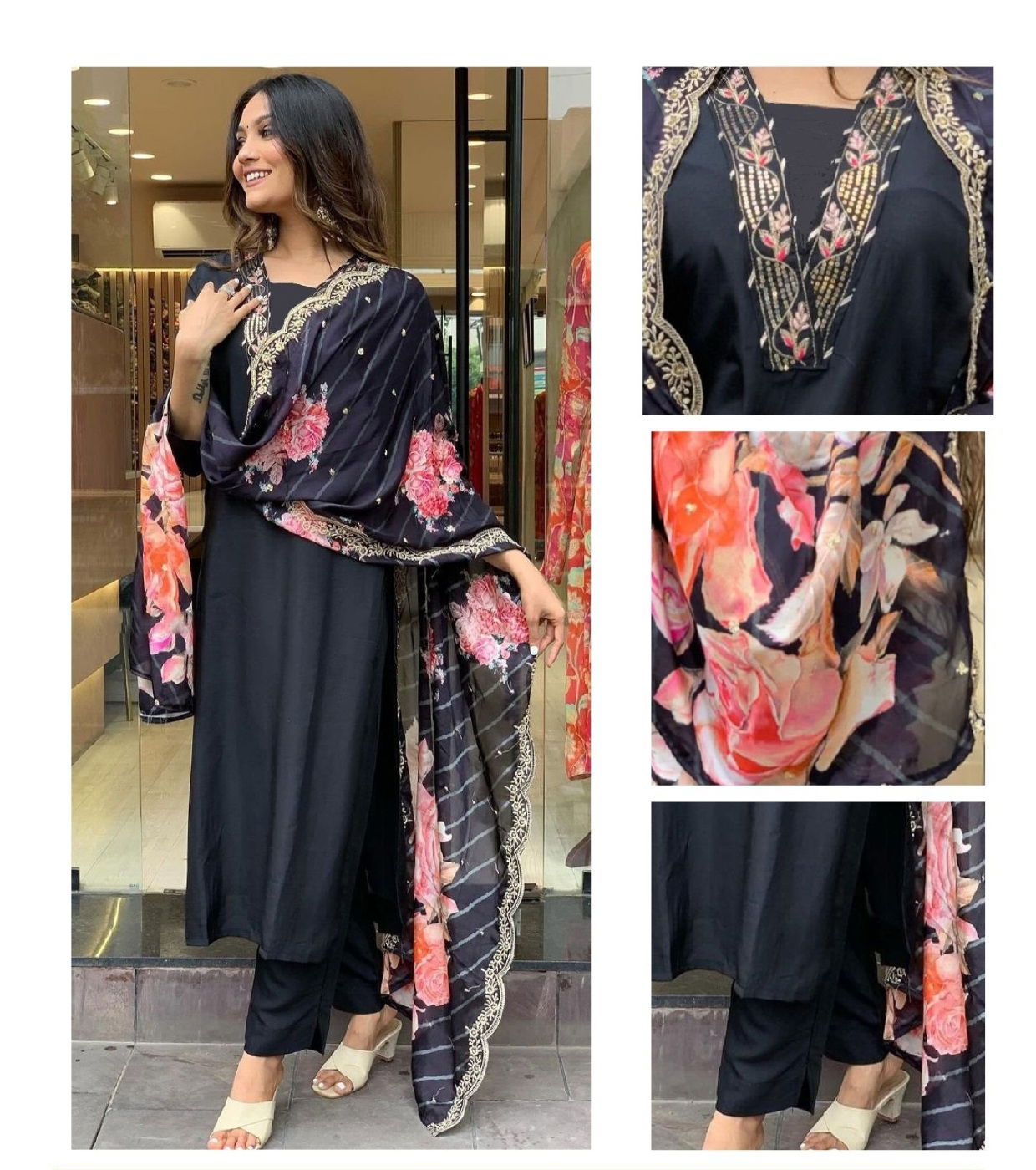 Av Embroidery Designer Viscose Online Kurti With Bottom Dupatta Wholesale