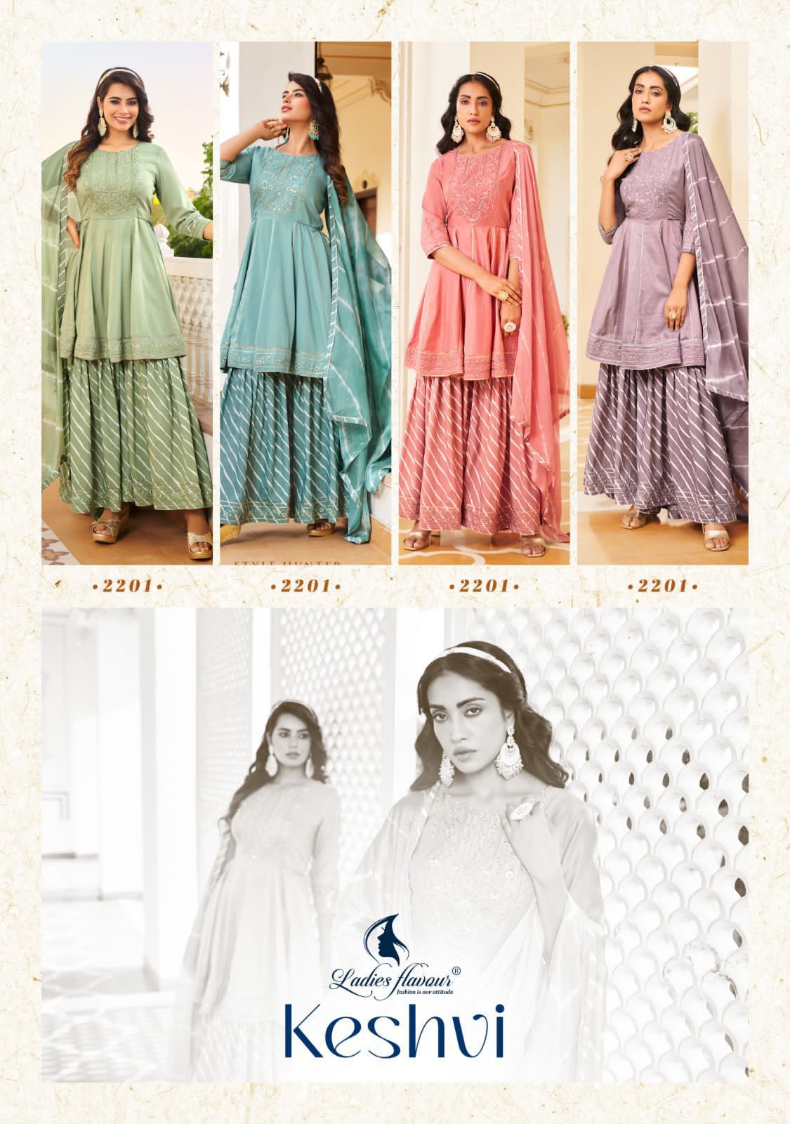 Keshvi By Ladies Flavour Sharara Readymade Suits Catalog