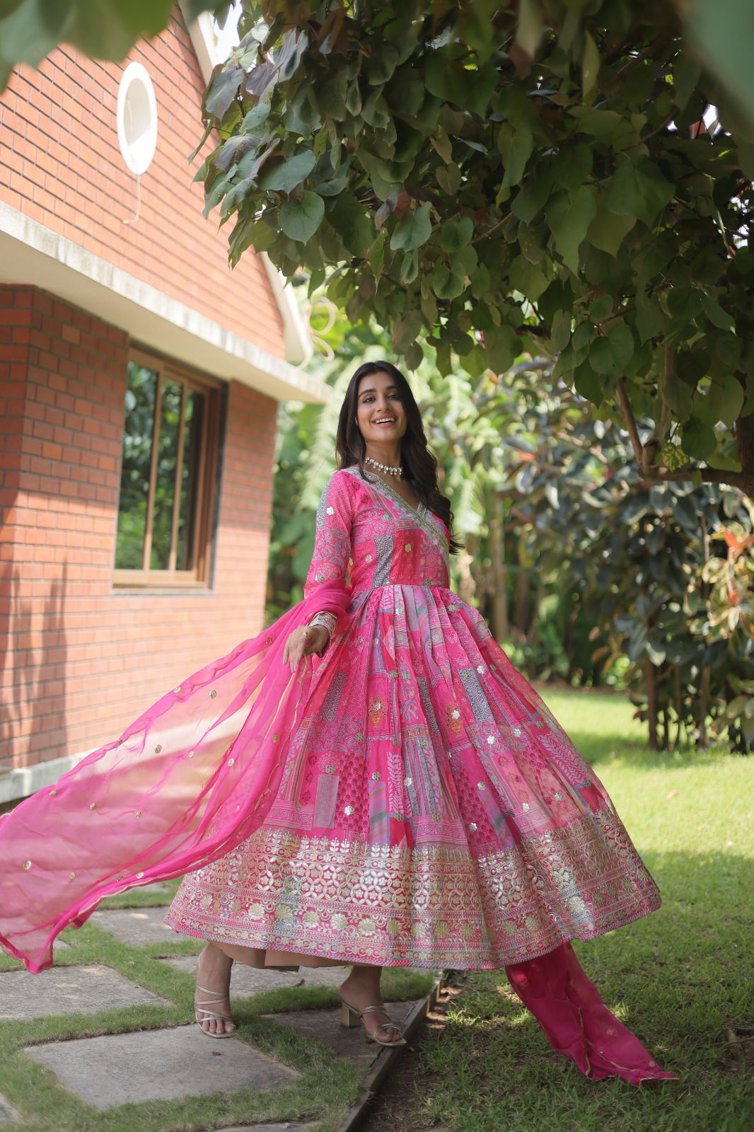 KA 1064 Gown Style Anarkali Kurti With Dupatta Catalog

