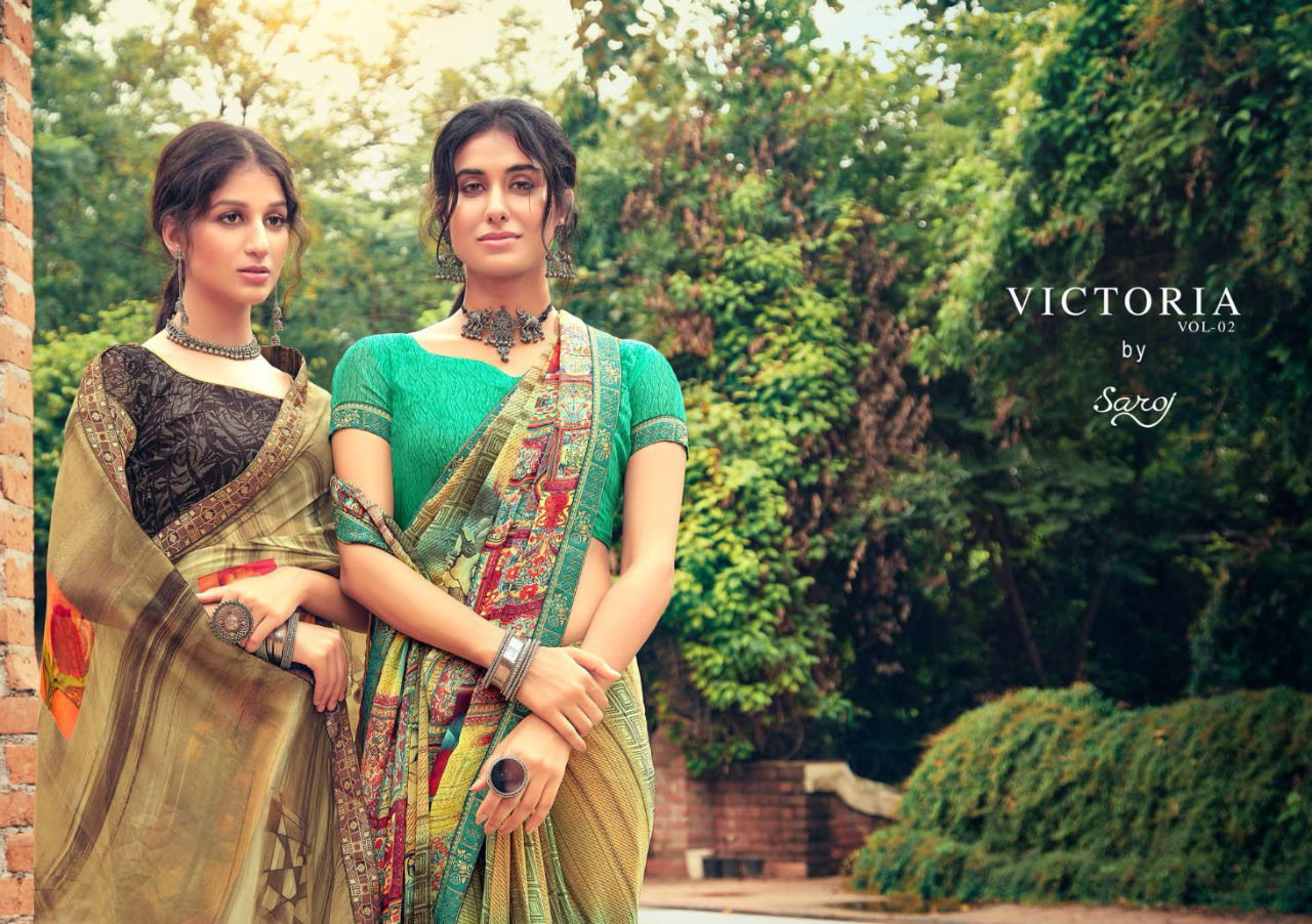 Saroj Victoria 2 Georgette Casual Wear Printed Designer Saree Collection

