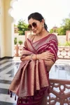 Afs Vritika Pure Georgette Banarasi Zari Leheriya Saree